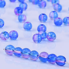 4mm Glass Round Beads Glass Ball Beads Czech Glass round small beads Jewelry Making Beading Supplies Blue Violet 50pcs