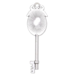 Antique Silver key pendant tray with 13x18mm oval bezel,length:69mm,10pcs/lot