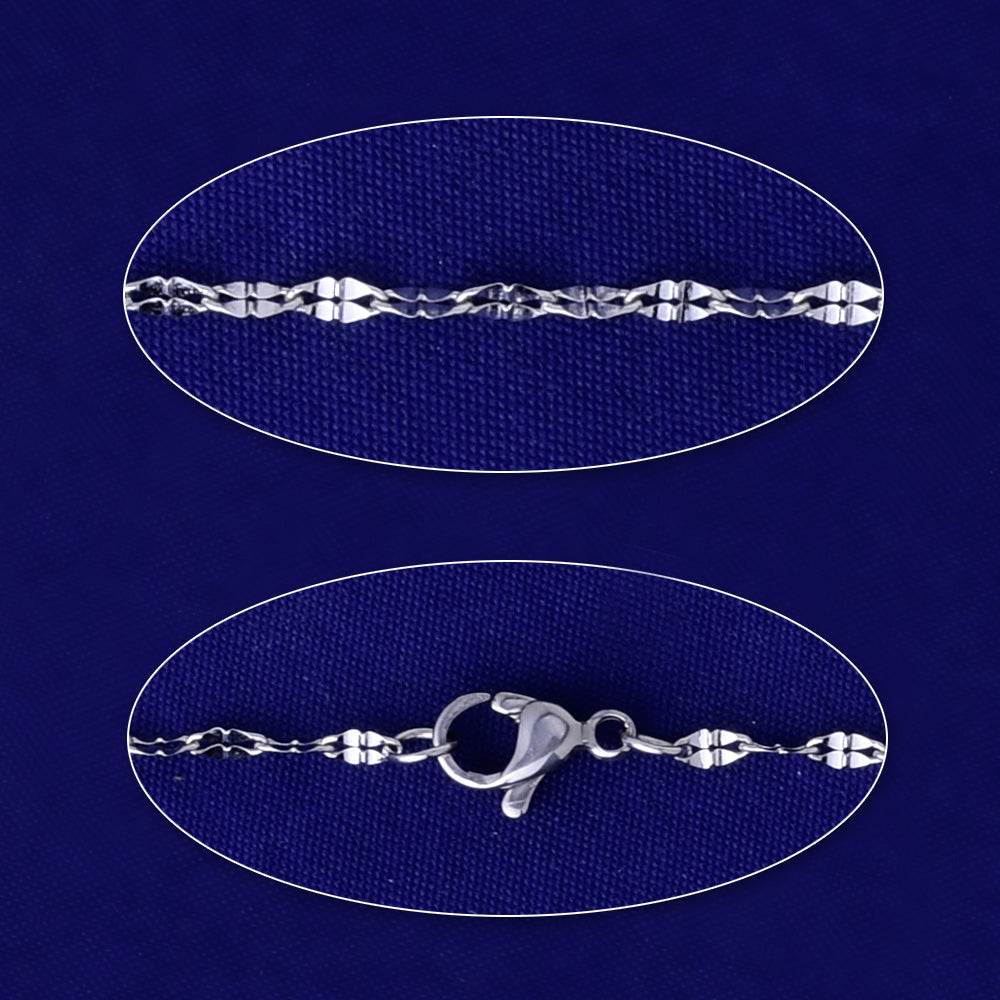 0.4*0.2mm link  Stainless Steel Chain With Stainless Steel Lobster Claw Clasp fine Chain 20"51mm 5pcs 10172703