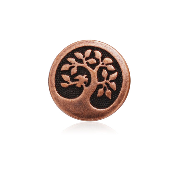 16mm Vintage Antique Copper Round Tree of Life Button,Alloy Tree of Life pattern,Bird in a tree button,Metal Button,20pcs/lot