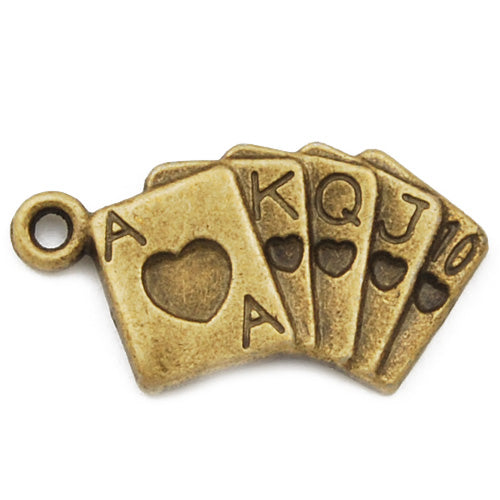 24*13mm Vintage antique bronze Zinc alloy charms,poker,sold 200 pcs per pkg