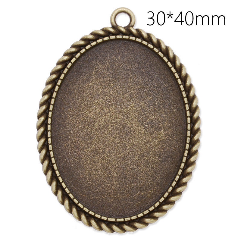 30x40mm Oval simple pendant tray,Zinc alloy filled,Antique Bronze plated,20pcs/lot