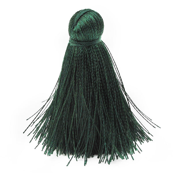 4cm Silky Tassels,Blackish Green Handmade Long Jewelry Tassels,Fashion Mala Necklace Tassels, 20pcs/lot