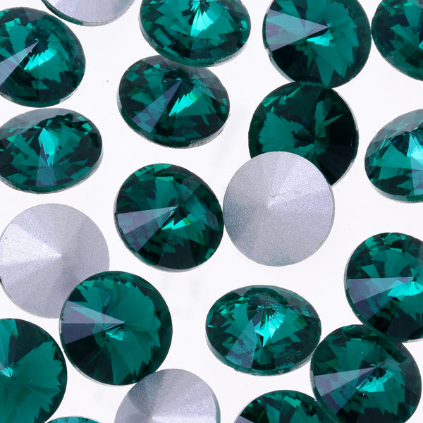 12mm Pointed Back Rhinestone  crystal stone Satellite stone Clear Handmade jewelry Accessories decoration green 50pcs 10181853