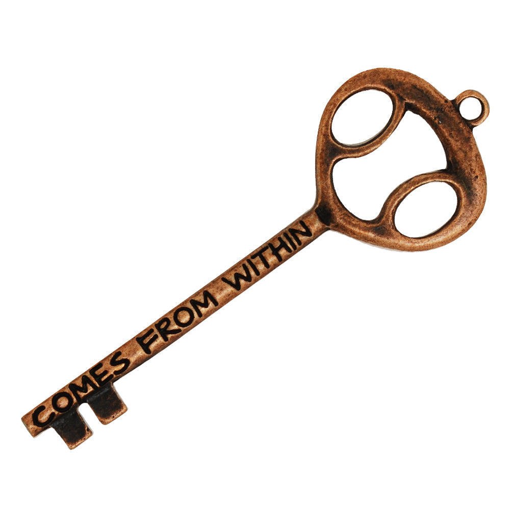 73*25mm Vintage Keys,Antique Copper Skeleton Keys,Key Pendant, 'COMES FROM WITHIN' ,Charm Necklace Jewelry,sold 10pcs/lot