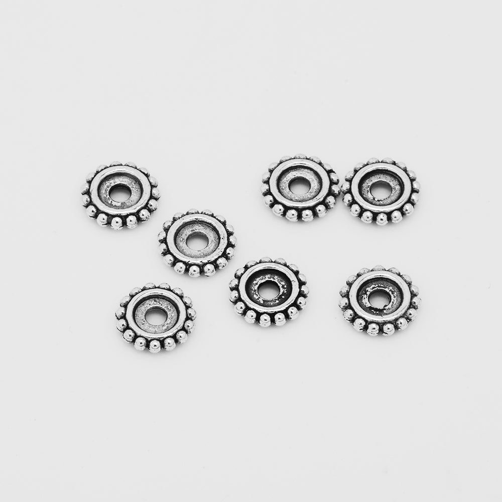 Large Hole Spacer beads,Silver Tibetan Tone Spacer Beads,Diy Jewelry spacer Beads,Thickness 1.5mm,Sold100pcs/lot