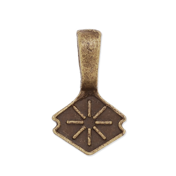 9.5x16mm Vintage Square Bails,Match Glue On Pendant Bails for Jewelry,Zinc Alloy Filled,Antique Bronze plated,50pcs/lot
