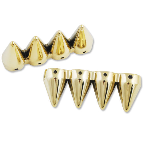 51*19.5*13 MM UV Coated Four Spikes,Gold,Hole Sizes:1.8mm,Sold 100PCS Per Package