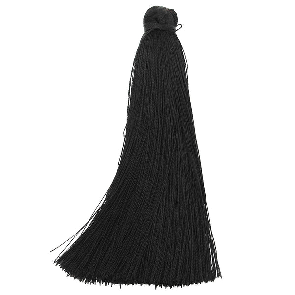 8cm Silky Tassels,Handmade Long Jewelry Tassels,Black Fashion Mala Necklace Tassels, 20pcs/lot