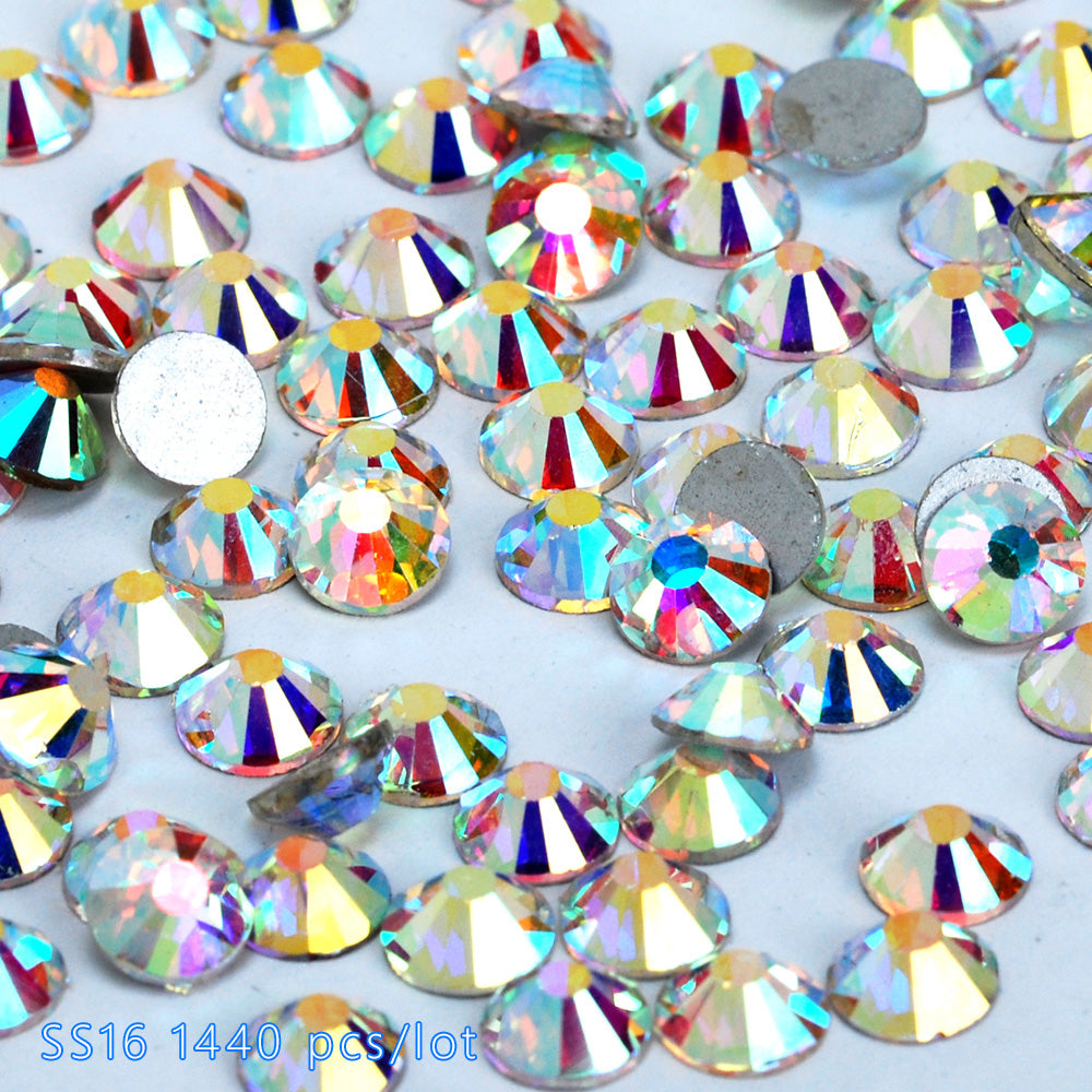 SS12 1440PCS Non Hot Fix Crystal, Flat Back Clear AB Rhinestones for Nail Art,Wholesale