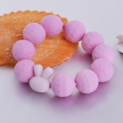 15*18.2*10.5mm Silicone Small Bunny Rabbit Teether Beads For DIY Baby Teething Necklace Food grade silicone sensory beads beige 10pcs