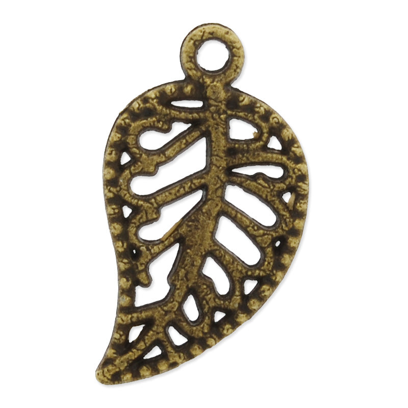 9.5x17mm antique bronze plated haning charms,leaf,zinc alloy filled,modern jewelry charms, 100pieces/lot