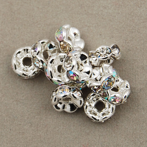 Small Silver Rhinestones spacers Dazzling Rhinestones spacers