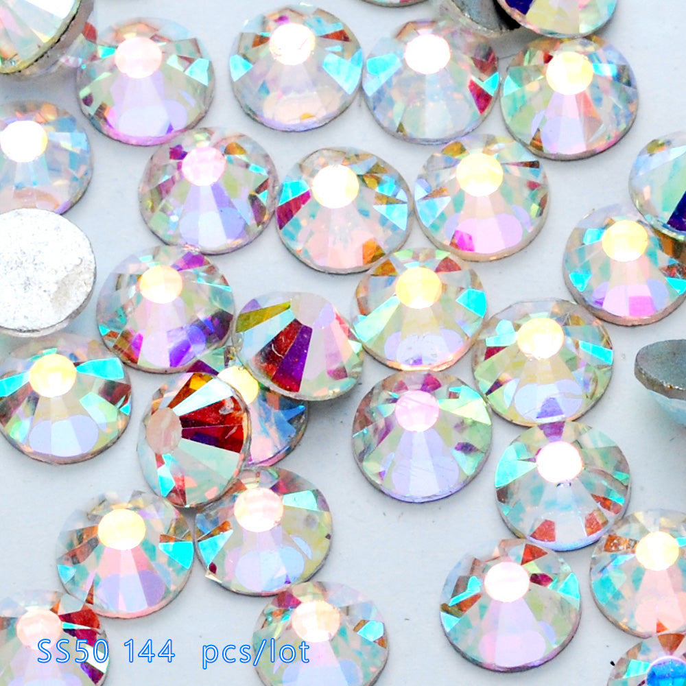 SS50 144PCS Non Hot Fix Crystal, Flat Back Clear AB Rhinestones for Nail Art,Wholesale