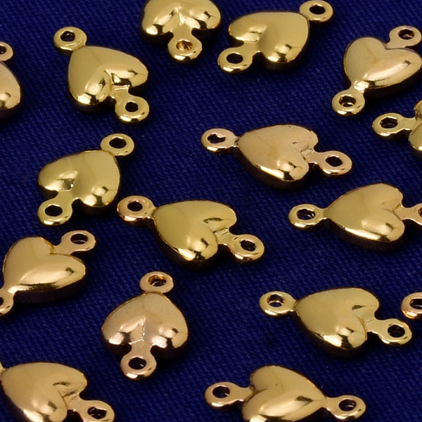 About 9.7*5.5MM tibetara® Brass heart Connector for personalization necklace bracelet earrings Jewelry Supplies plated gold 20pcs