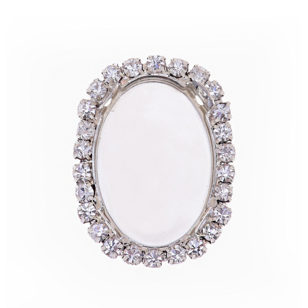 D Claw sew-on Rhinestone Crystal Pendant Blank costume jewellery fit 18*25mm Oval Shape white K 20pcs 10179303