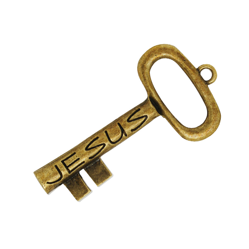 55*27mm Skeleton Keys,Vintage Keys Jewelry Pendant,'JESUS',Antique Bronze Charm Necklace Jewelry,sold 10pcs/lot