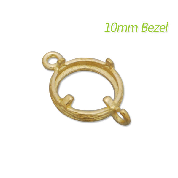 10MM Round Brass Gemstone Bezel,Raw Brass,charms links,sold 20pcs per lot