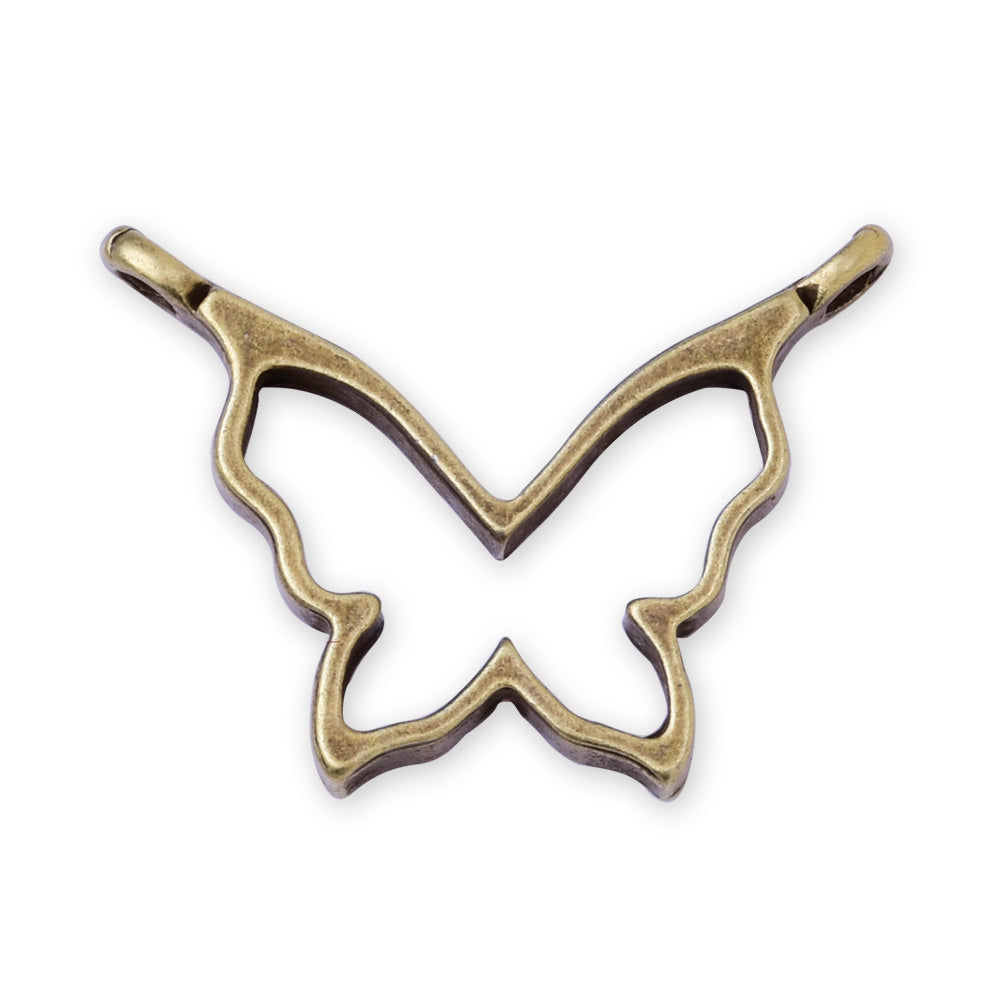 10 Metal butterfly frame 36*27*4mm Antique Bronze open back pendant  Zinc alloy pendant trays Base accessories Blanks pendant