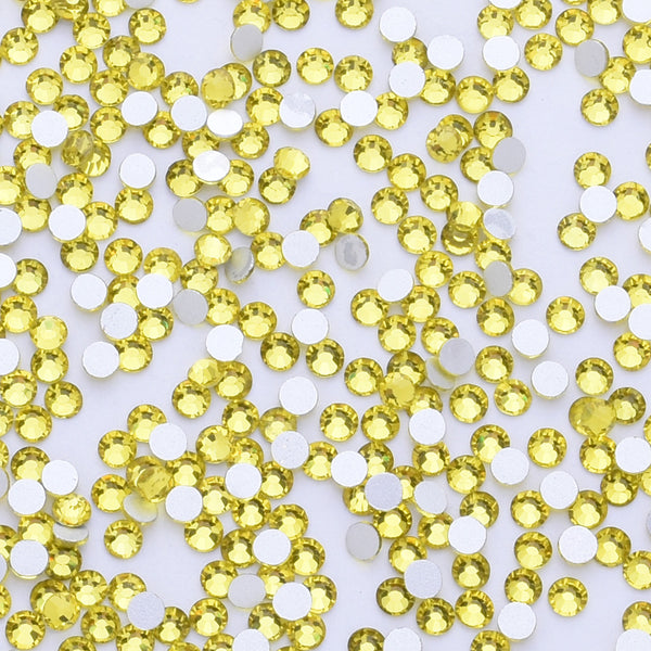 SS8 1440PCS Yellow Non Hot Fix Crystal, Flat Back 3D Rhinestones DIY Phone case Nail art design deco supplies