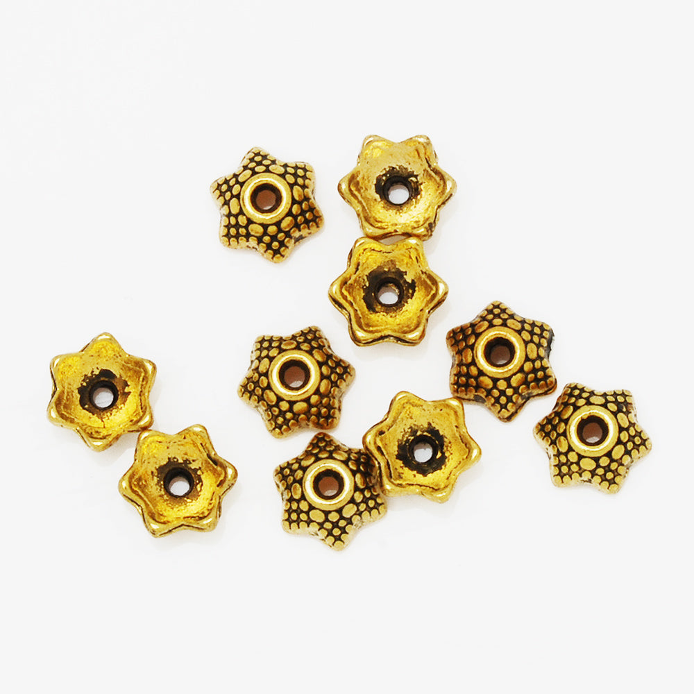 7 mm Antique Gold Bead Caps,Diy Jewelry Flower End Caps,Jewelry Thalamus,Thickness 4 mm,sold 100pcs/lot