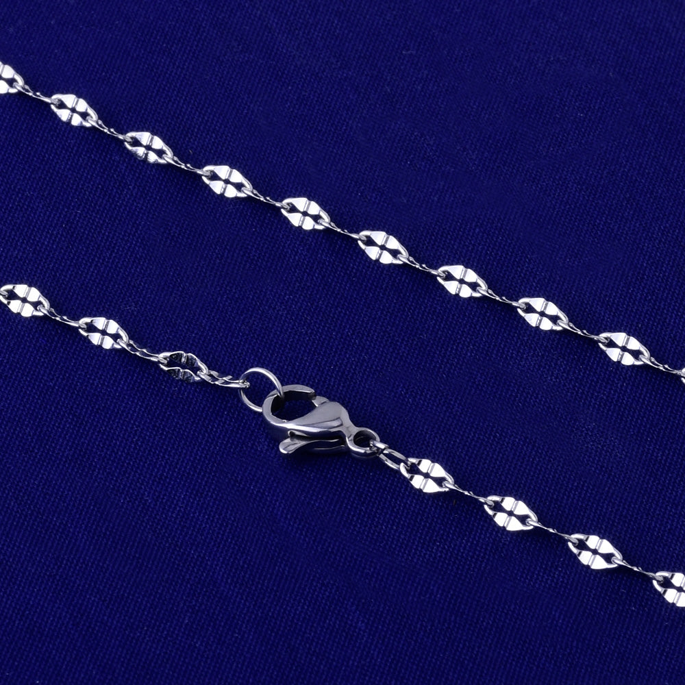 0.6*0.3mm link Stainless Steel Chain With Stainless Steel Lobster Claw Clasp Bracelet Chain 20