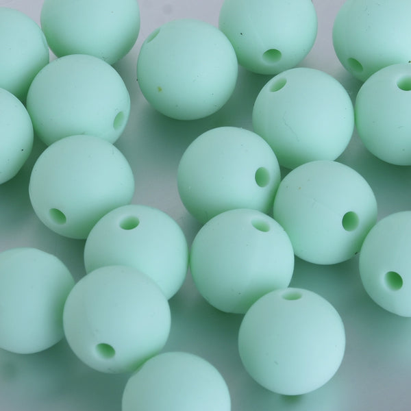 12mm Round Bulk Silicone Teething Beads Bulk Silicone Beads Wholesale DIY Silicone Bead Supplies green 20pcs