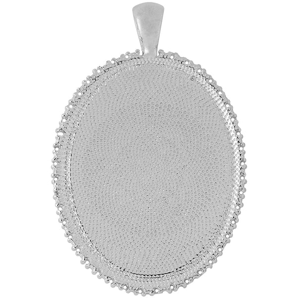 10 crystal style diy supplies bezel trays with clear rhinestone photo holder silver plated cameo settings 30x40mm