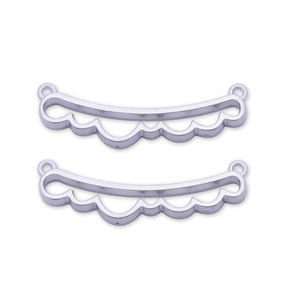10 Silver Metal lace frame  45.4*12*4mm bezel open back pendant  Zinc alloy accessories pendant trays Resin Setting Blanks
