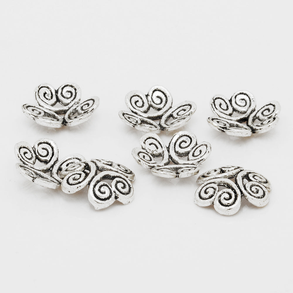 12mm Antique Silver Metal Beads,Flower Charm Bead Caps,Buddhism Jewelry Findings,sold 50pcs/lot