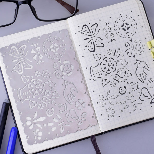 About  3 1/3*5 1/8" Stainless Steel bullet journal stencil pochoir bullet journal Planner Stencil Icons Stencil 1pcs