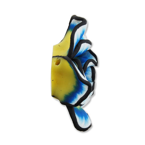 20MM HandMade And Flat Back Polymer Clay Flower Beads,Emerald,Side Drilled Hole Size 2.5MM,Lead Free,Sold 50 PCS Per Package