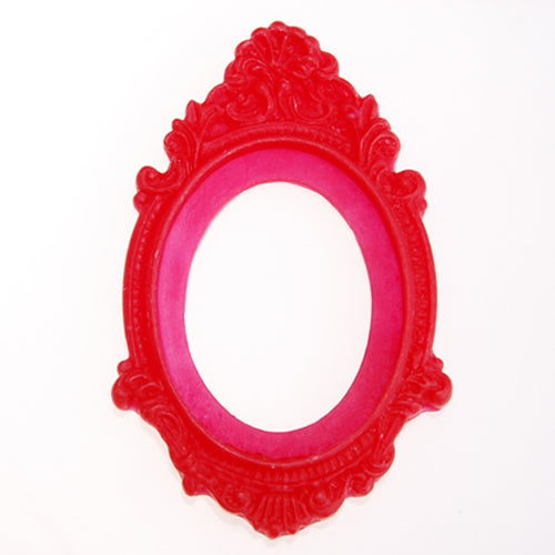 30*40MM Oval Resin cameo setting,Watermelon red;for 30*40mm Cabochon/Picture/Cameo;sold 20pcs per pkg