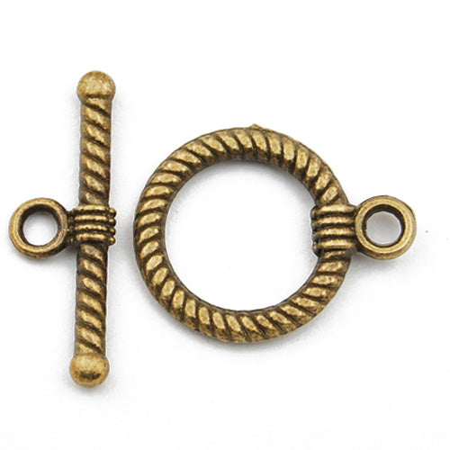 Casting Toggle Clasp,Anqitue Bronze plated,18MM*16MM,Sold 100 sets per pkg