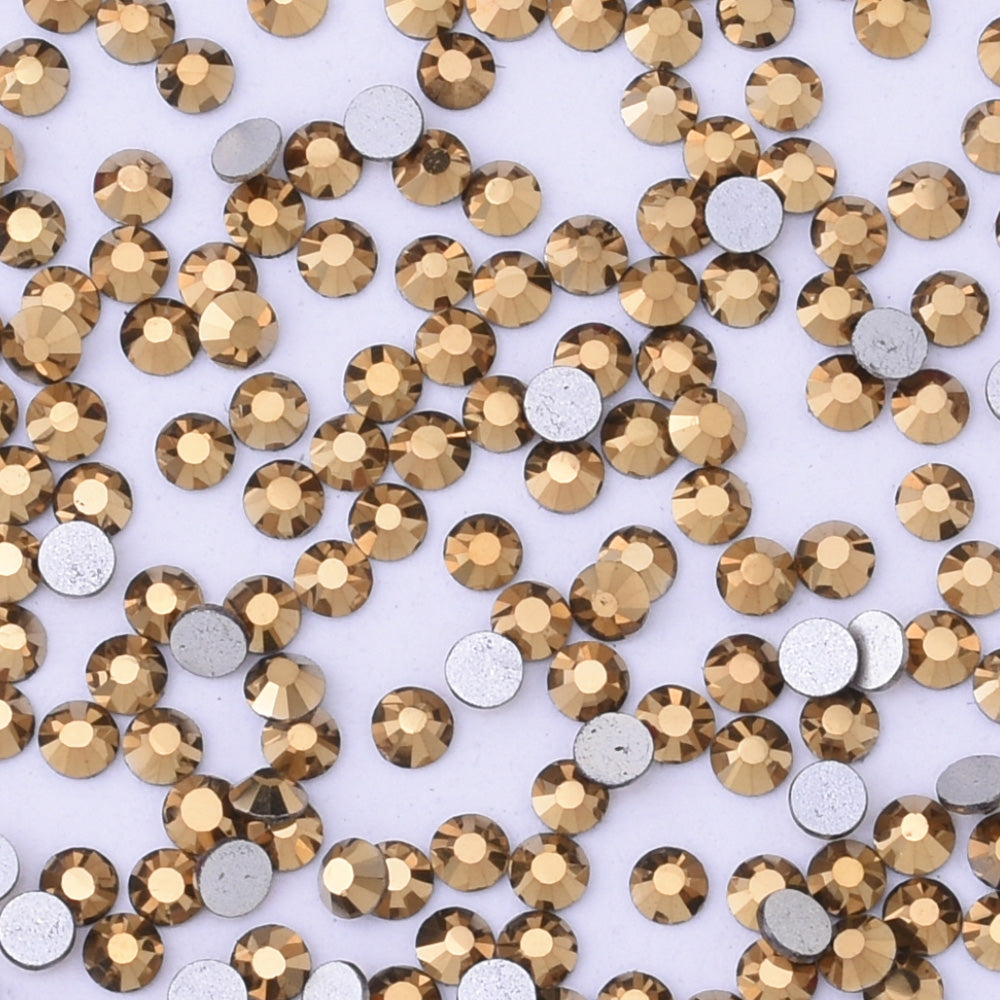 SS10 1440PCS Gold Non Hot Fix Crystal, Flat Back 3D Rhinestones DIY Phone case Nail art design deco supplies