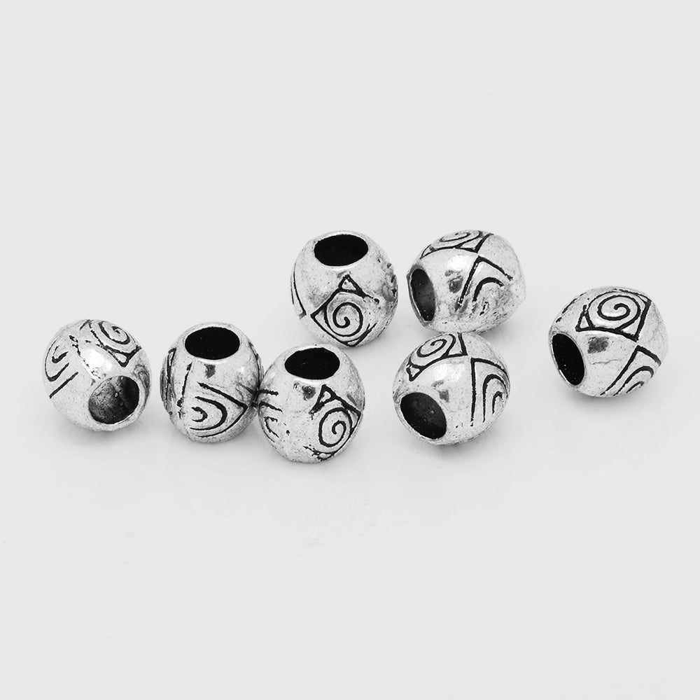 Tibetan Flower Beads,Large Hole Spacer beads,Euro Style Buddhism Beads,Thickness 8mm,sold 50pcs/lot