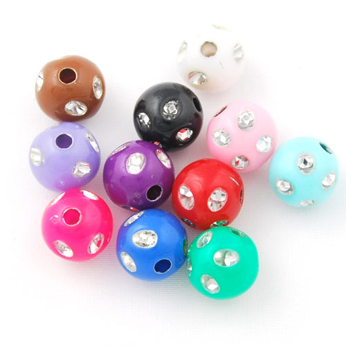 8 MM Plastic Beads with diamond,Sold per pkg of 2400 PCS
