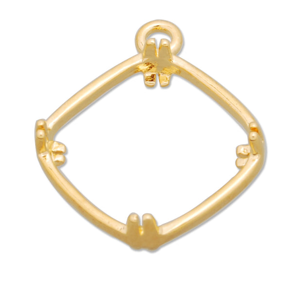 12*12MM Copper Gemstone base,14K Gold,Square gemstone links,sold 20pcs per lot