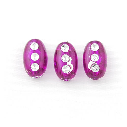 6*9.5 MM Plastic Beads with diamond,Sold per pkg of 3300 PCS