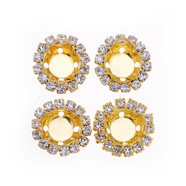 Single Row rhinestones with claw Ear Claw For Craft Decorative wholesale fit 10mm Satellite Shape gold 20pcs 10180104