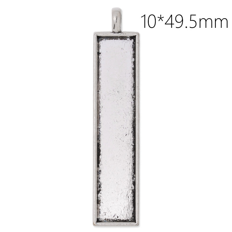 10x50mm Rectangular Pendant tray,zinc alloy filled,antique silver plated,20pcs/lot