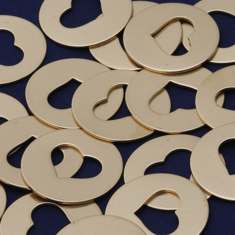 20pcs about 1" tibetara® Brass Heart Stamping Blanks Fantastic Shine 18 Gauges DIY Stamping Blanks Jewelry Tags