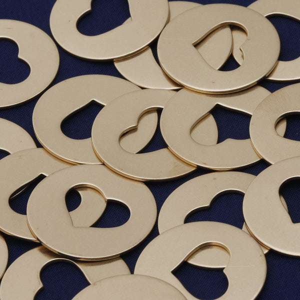 20pcs about 1" tibetara® Brass Heart Stamping Blanks Fantastic Shine 18 Gauges DIY Stamping Blanks Jewelry Tags