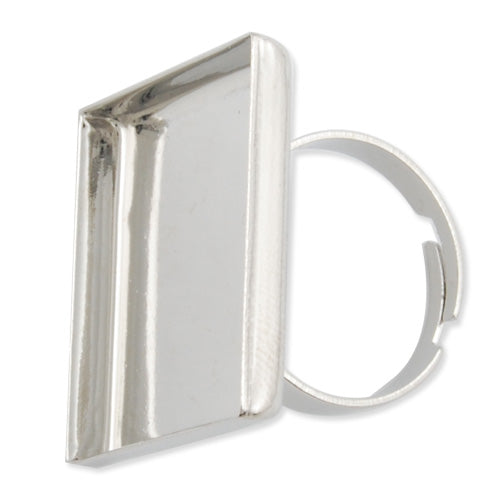Rhodium plated Adjustable Ring Base Setting Pendants With 25*25 MM Square Pad