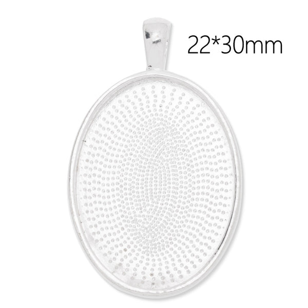 22x30mm Oval Pendant tray,Zinc Alloy filled,Silver plated,20pcs/lot