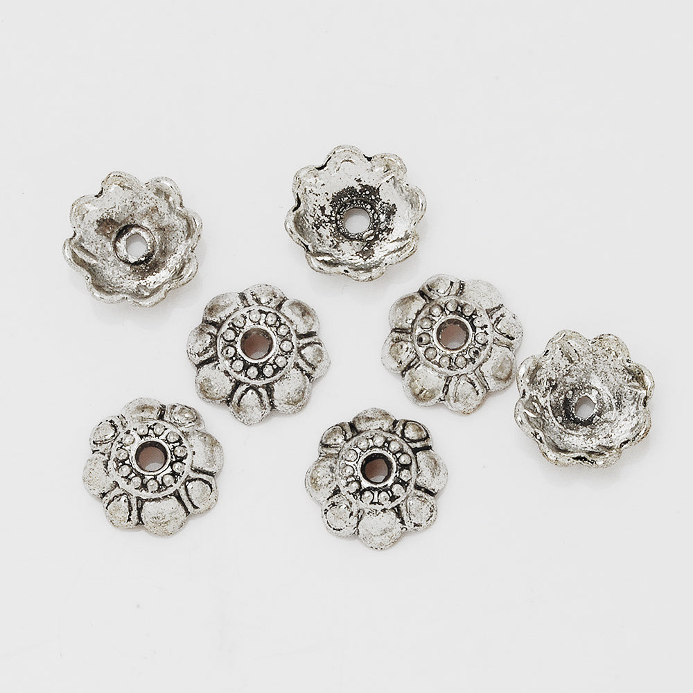 9mm  Vintage Bead Caps,Jewelry Diy Findings,Antique Silver Cameo Charm Beads Caps,sold 50pcs/lot