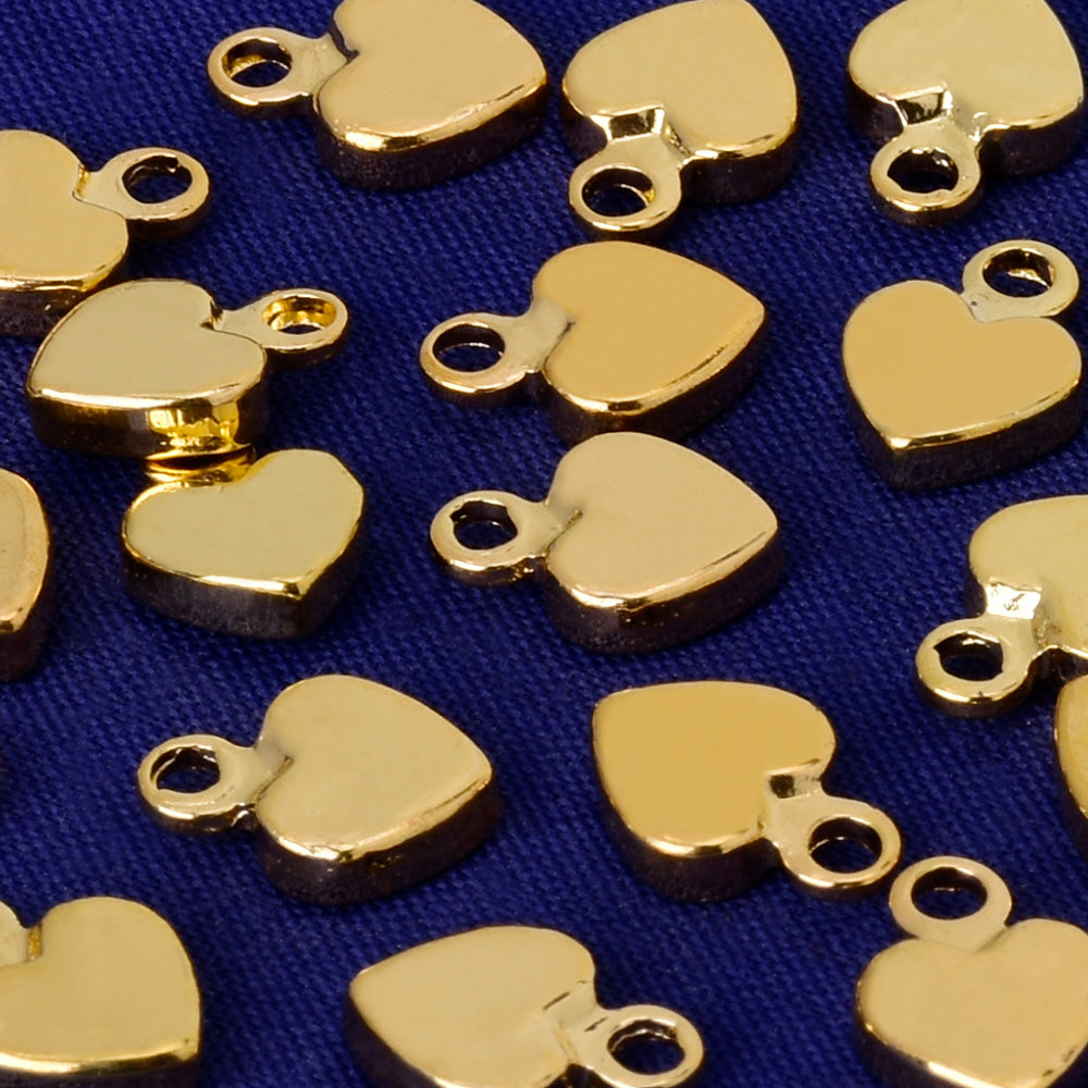 About 4mm tibetara® Brass Tags Charm Pendant heart charms Ready to Stamp thickness 2mm plated gold 20pcs