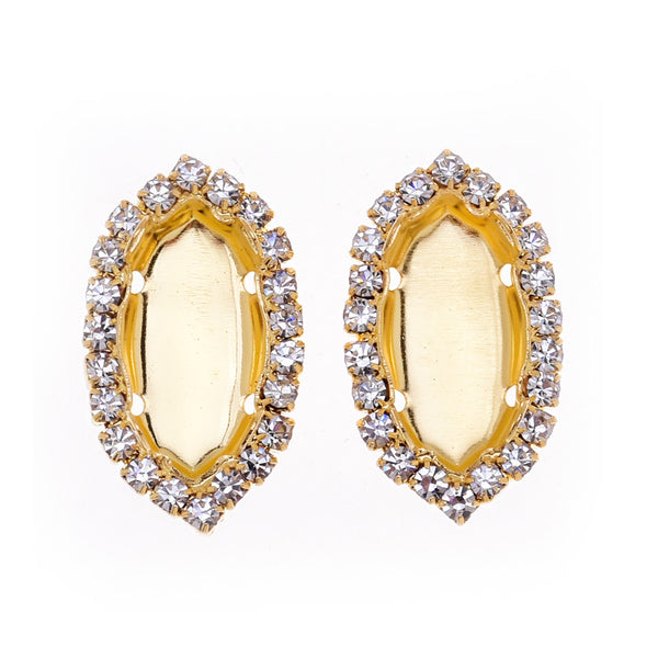 Single Row Rhinestones Claw metal claw hand sewing clothes D Claw wholesale  fit 7*15mm Marquise Shape gold 20pcs 10180604