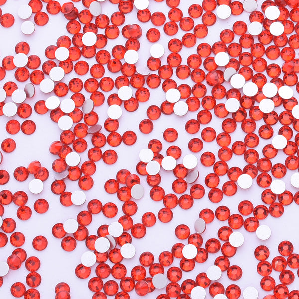 SS8 1440PCS Light Red  Non Hot Fix Crystal, Flat Back 3D Rhinestones DIY Phone case Nail art design deco supplies