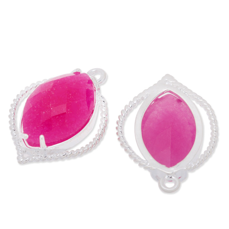 14x19mm framed glass,metal framed glass,Faceted glass,rose,connectors,gemstone bezel,Sold 5pcs/lot